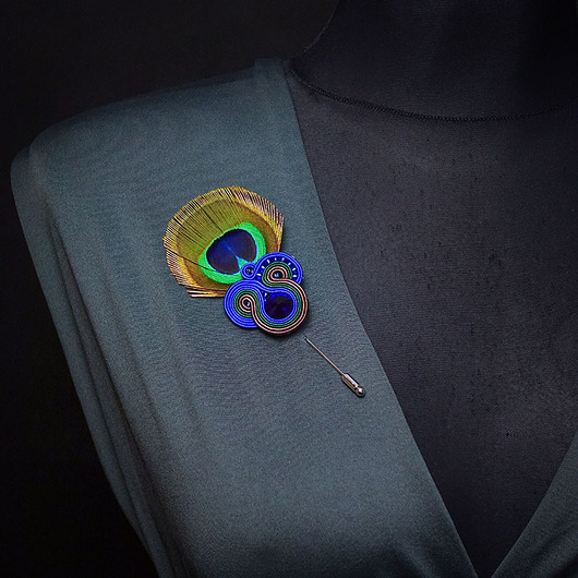 broszki Peacock Eye- broszka soutache