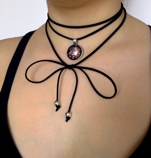 Choker Retro kwiaty - 0214 EGGinEGG