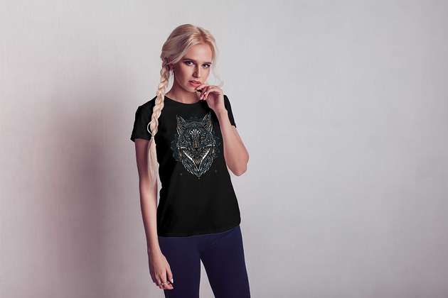 t-shirt damskie Koszulka damska organiczna Etniczny lis