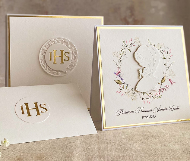 kartki na komunię Kartka na komunię z pudełkiem i kopertą, 65 D