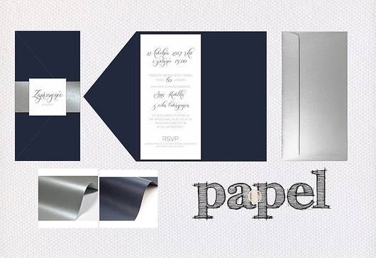 Zaproszenia projekt indywidualny Papel