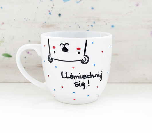 Uśmiechnij się  - kubek porcelnowy XL miamilu