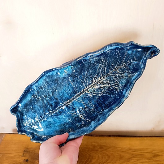 patery i talerze Patera ceramiczna liść