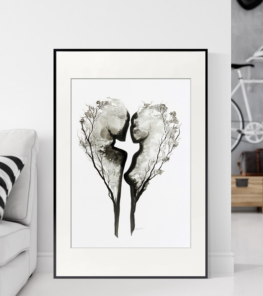 grafika 50X70 cm wykonana ręcznie MiniMalArt