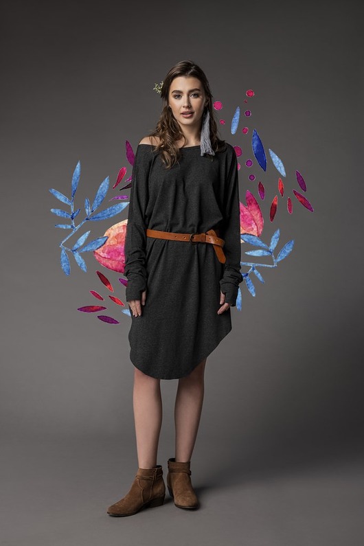 Jusia - Sukienka Midi - Longsleeve Nubee