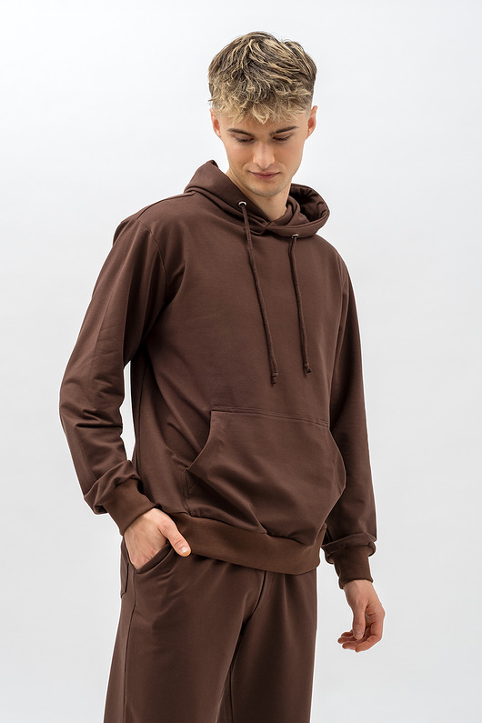 bluzy męskie Bluza męska z kapturem ,,JAMAN " czekolada