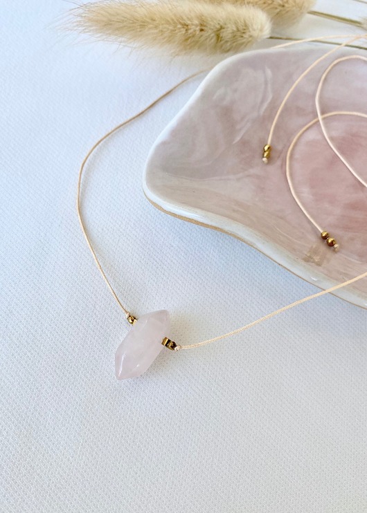 naszyjniki - inne Naszyjnik z Kwarcem Różowym