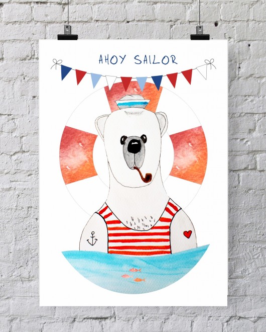 ILUSTRACJA  Miś Marynarz eclectic living