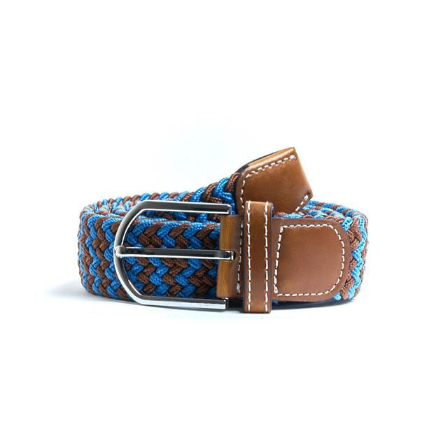 paski damskie Pleciony pasek Blue Brown