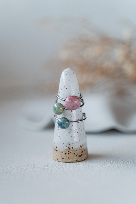 pierścionki - różne Pierścionek regulowany GLAZY