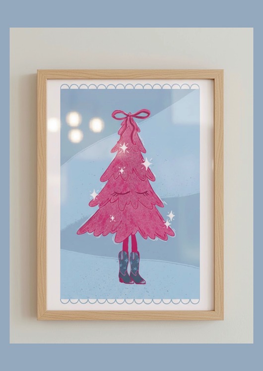 plakaty Plakat A4 Choinka w Kowbojkach