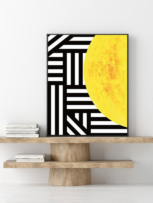 plakaty Plakat abstrakcyjny, czarno-białe paski