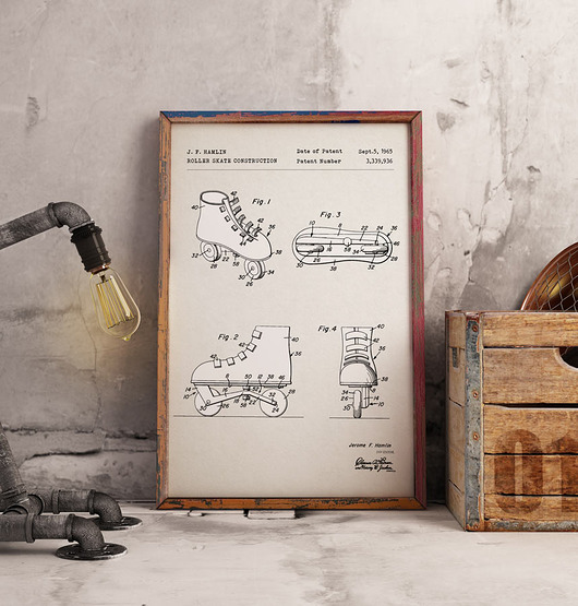 plakaty Rolki - patent - plakat 50x70 cm