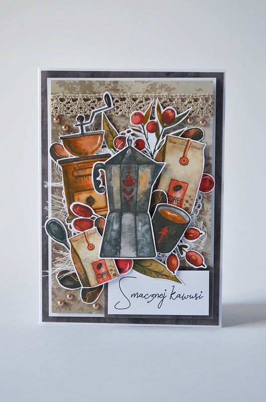 kartki scrapbooking Kartka Okolicznościowa: Smacznej Kawusi