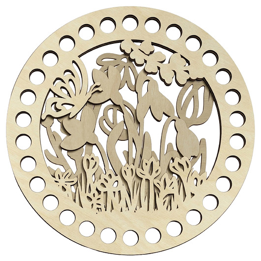 makramy Spód Dno Drewniane ze Sklejki 15cm Baza Podstawa do Szydełkowania AŻUROWA