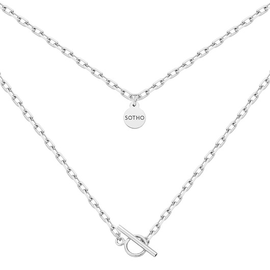 srebrne naszyjniki Srebrny masywny łańcuszek z ozdobnym zapięciem