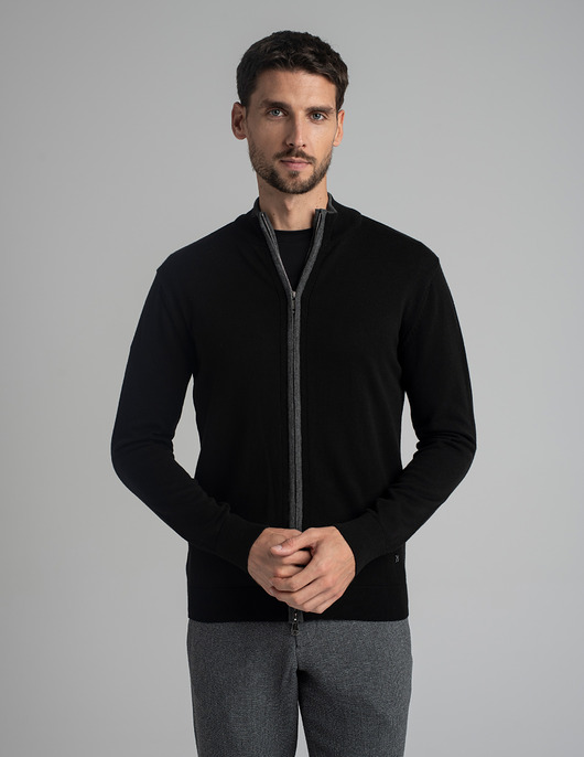 swetry męskie Sweter rozpinany casazza czarny