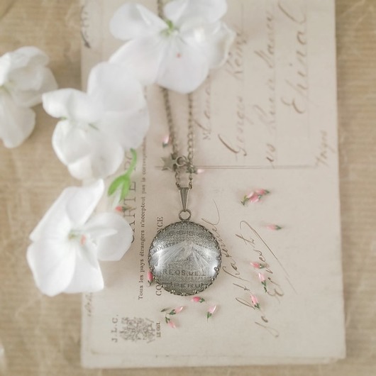 Vintage Naszyjnik z DSuchem , nocnym motylem atelier by Olga
