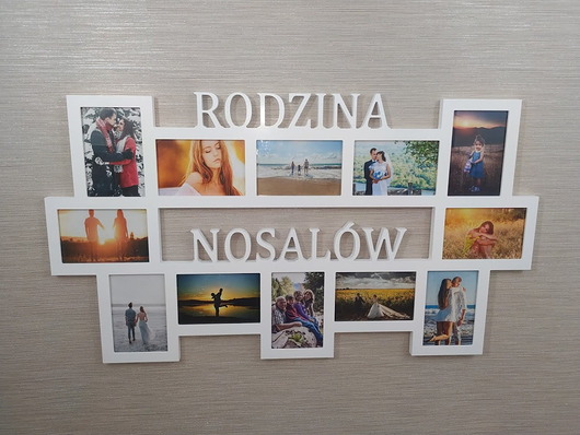 ramki na zdjęcia Multirama ramka na zdjęcia Rodzina Nazwisko mdf  12 zdjęć