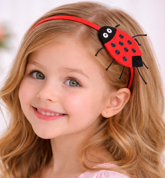ozdoby do włosów dla dzieci Opaska dla dziewczynki z biedronką