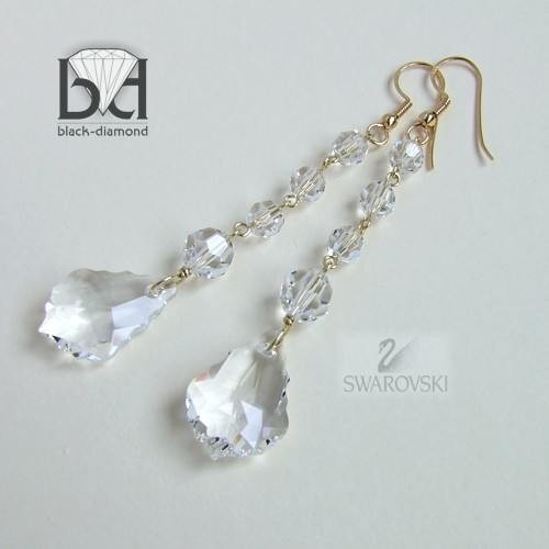 Krystaliczne krople kryształ Swarovski  Black Diamond
