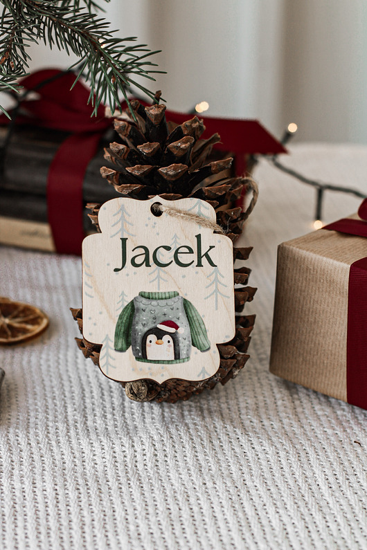 dekoracje świąteczne Świąteczny sweter - personalizowana zawieszka na prezent