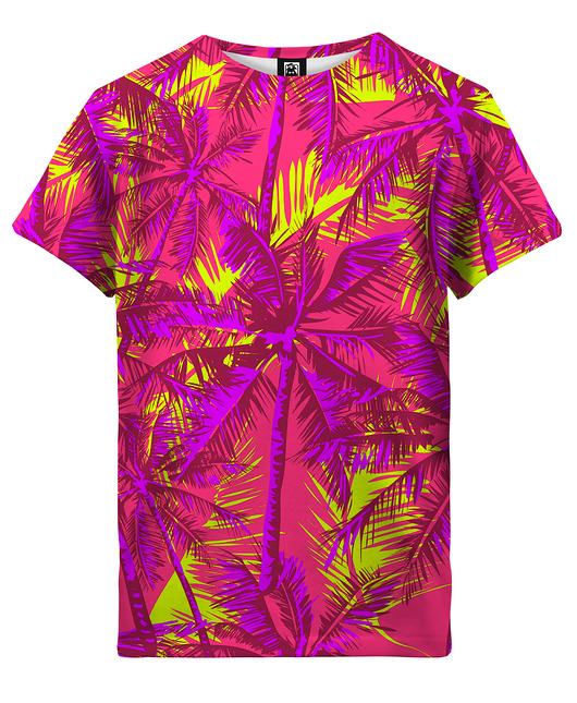 t-shirty dla chłopców T-shirt Boy DR.CROW Neon Palms Pink