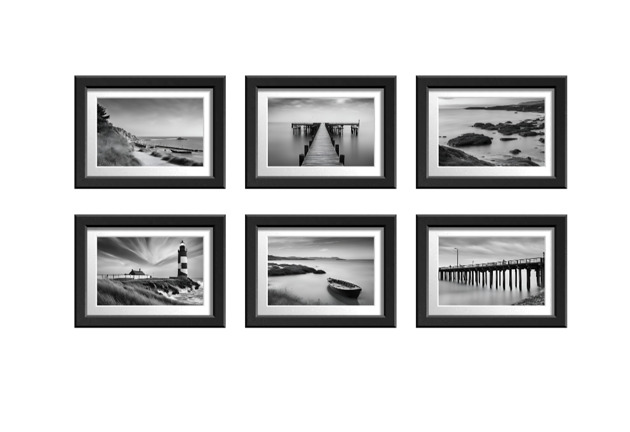 fotografia Czarno białe fotografie morski krajobraz plakaty
