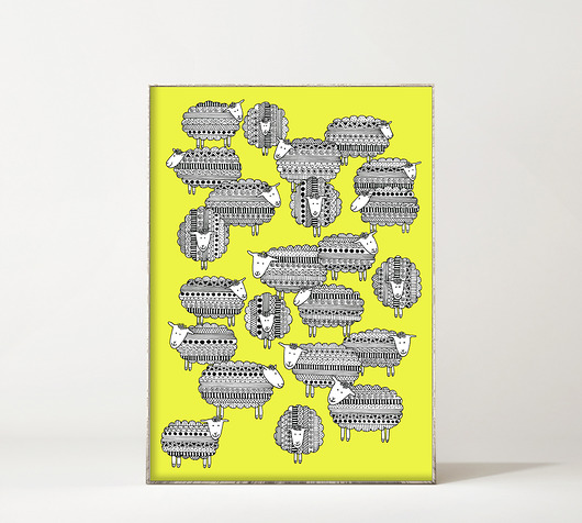 grafiki i ilustracje Owieczki A3