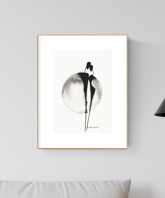 grafika 21X30 cm wykonana ręcznie MiniMalArt