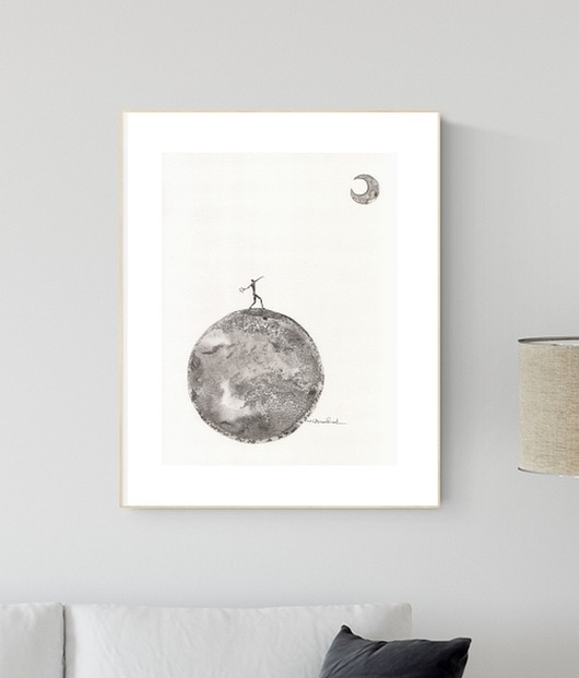 grafika 30X40 cm wykonana ręcznie MiniMalArt