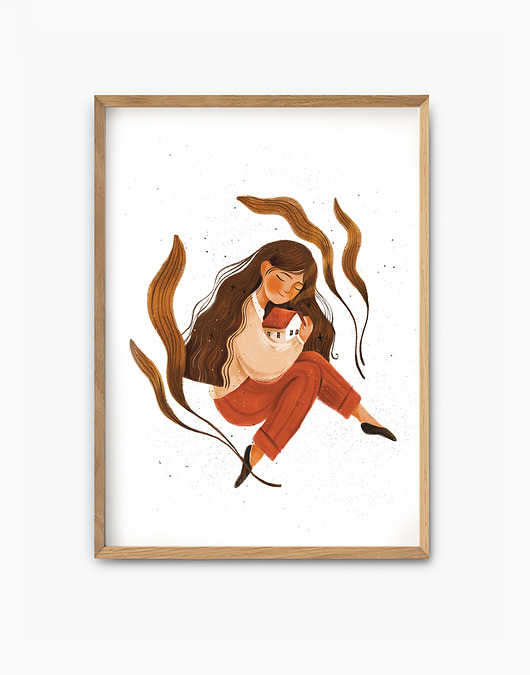 grafiki i ilustracje Plakat ilustracja Tu jest mój dom