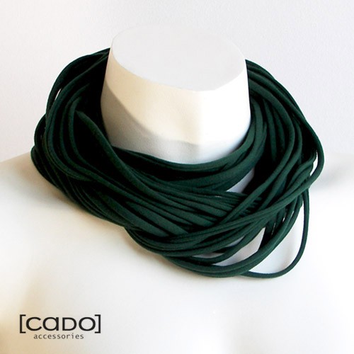 Zamotki Cado Naszyjnik Dzianinowy Bottle Green CADOaccessories