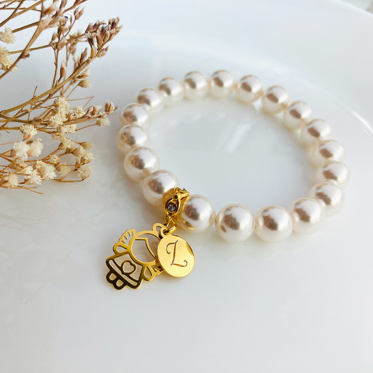 bransoletka z literką prezent KOMUNIA Anemon Atelier