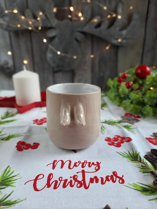 kubki Kubek z biustem. Polskie rękodzieło. Ceramika Body positive