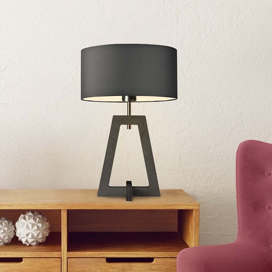 lampy stołowe Nowoczesna lampa drewniana z abażurem do sypialni CLIO