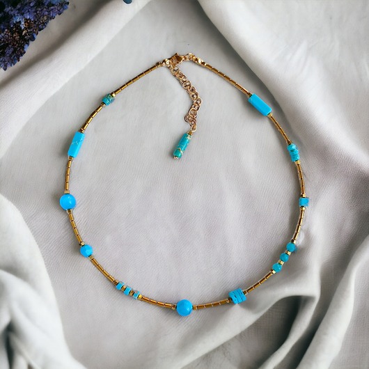 chokery Naszyjnik TURQUOISE : choker :: summer collection : TURKUSOWY NASZYJNIK