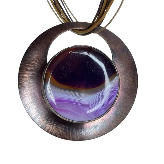 wisiory Agatowy naszyjnik z miedzi