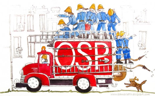 obrazy i plakaty do pokoju dziecięcego Straż pożarna