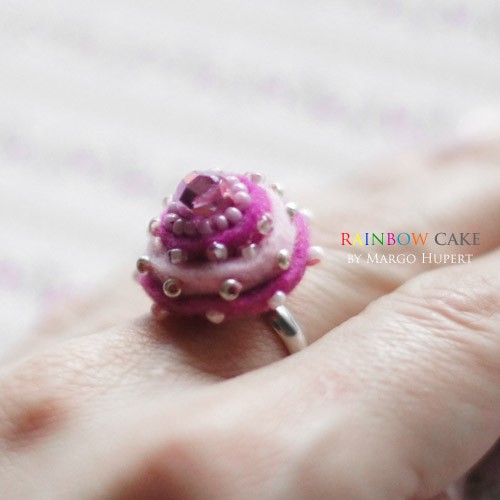  RainbowCake - pierścionek FlowerFelt Design