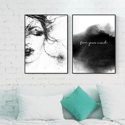 Zestaw PORTRET & FREE YOUR MIND, plakat, wydruk MUKKO