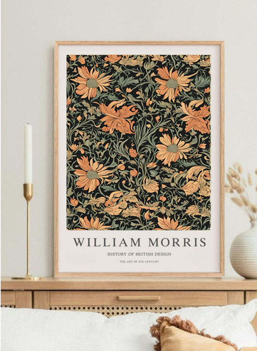 plakaty PLAKAT dekoracyjny ,kwiaty  William Morris, wystawowy