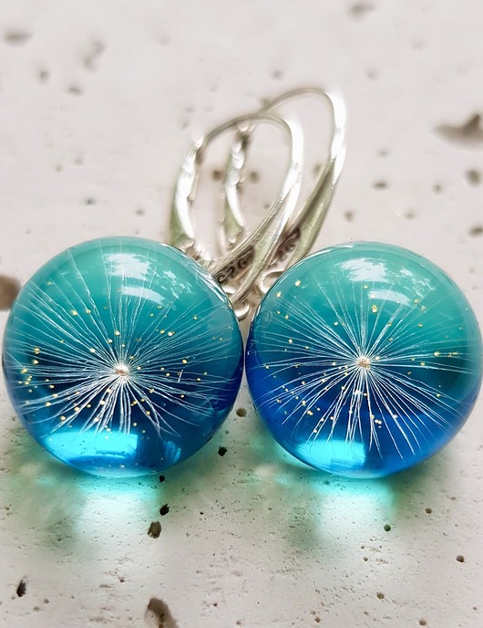 Kolczyki srebrne z gwiazdką dmuchawca Grol Jewellery
