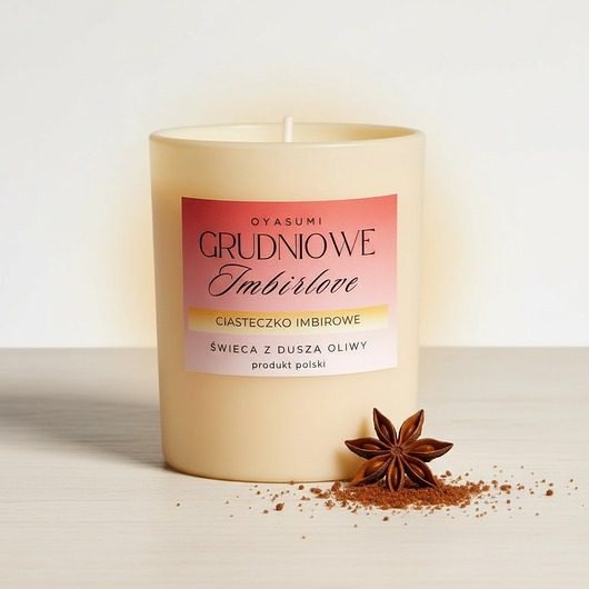 świeczniki i świece Świeca zapachowa z wosku oliwnego Grudniowe Imbirlove
