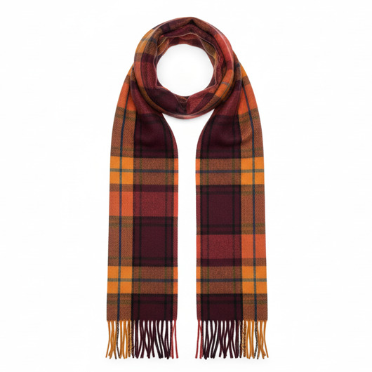 tuby i kominy Szalik Męski szal 100% Wełniany czerwony w kratę