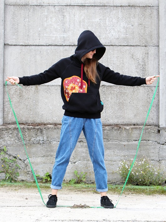 bluza z kapturem damska Flower Hoodie