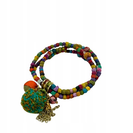 bransoletki - inne Bransoletka damska na prezent z bawełny z recyklingu zero waste OLIVKA