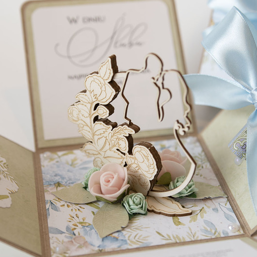kartki scrapbooking Pamiątka ślubu, exploding box, kartka 3d na wesele