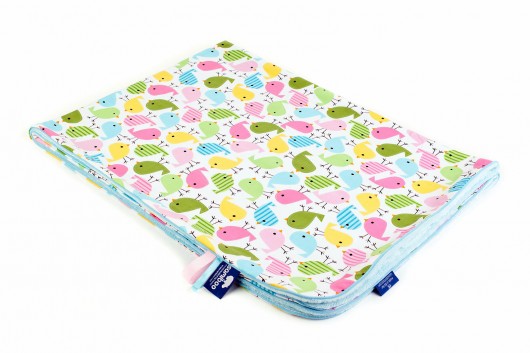 Kocyk light 75x100 ptaszki na gładkim tiffany Samiboo