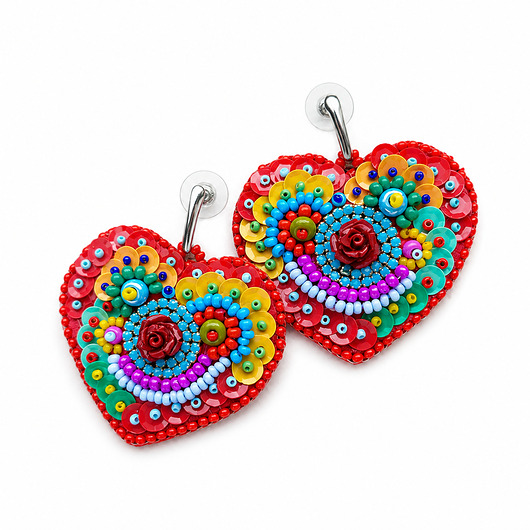 kolczyki soutache Kolekcja Frida - kolczyki kolorowe serca